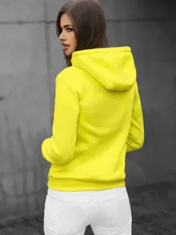 Best Damen Sweatshirt Gelb-Neon JS/W03Z Damen Sweatshirts Ohne Print | Sweatshirts Ohne Kapuze