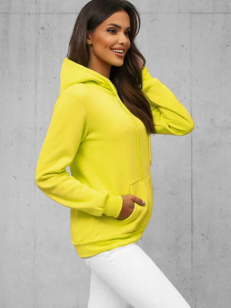 Discount Damen Sweatshirt Gelb-Neon JS/W02Z Damen Sweatshirts Ohne Print | Sweatshirts Ohne Kapuze