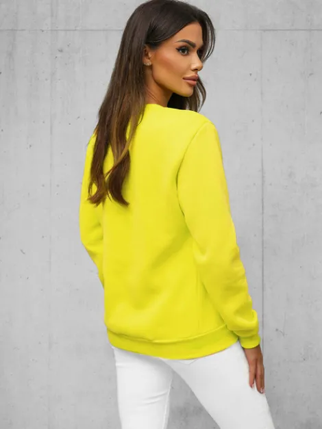 Online Damen Sweatshirt Gelb-Neon JS/W01Z Damen Sweatshirts Ohne Print | Sweatshirts Ohne Kapuze