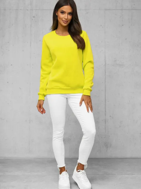 Online Damen Sweatshirt Gelb-Neon JS/W01Z Damen Sweatshirts Ohne Print | Sweatshirts Ohne Kapuze