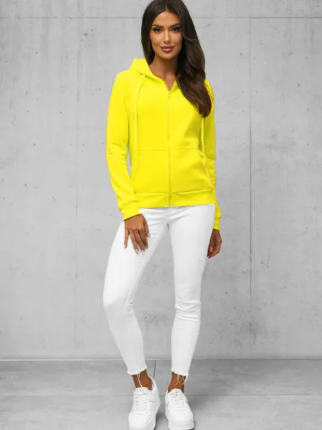 Online Damen Sweatshirt Gelb-Neon JS/W03Z Damen Sweatshirts Ohne Print | Sweatshirts Ohne Kapuze