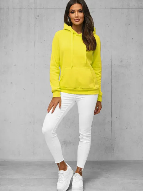 Discount Damen Sweatshirt Gelb-Neon JS/W02Z Damen Sweatshirts Ohne Print | Sweatshirts Ohne Kapuze