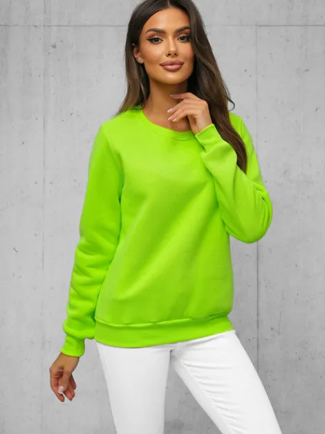 Clearance Damen Sweatshirt Grün-Neon JS/W01Z Damen Sweatshirts Ohne Print | Sweatshirts Ohne Kapuze