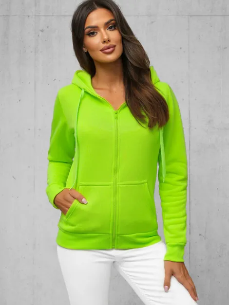Sale Damen Sweatshirt Grün-Neon JS/W03Z Damen Sweatshirts Ohne Print | Sweatshirts Ohne Kapuze