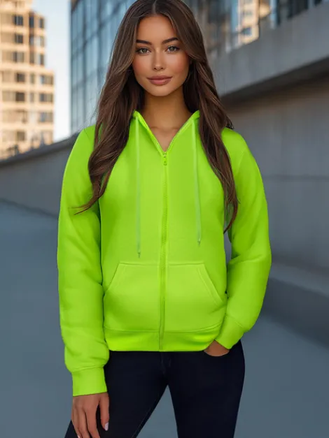 Discount Damen Sweatshirt Grün-Neon JS/W03Z Damen Sweatshirts Ohne Print | Sweatshirts Ohne Kapuze