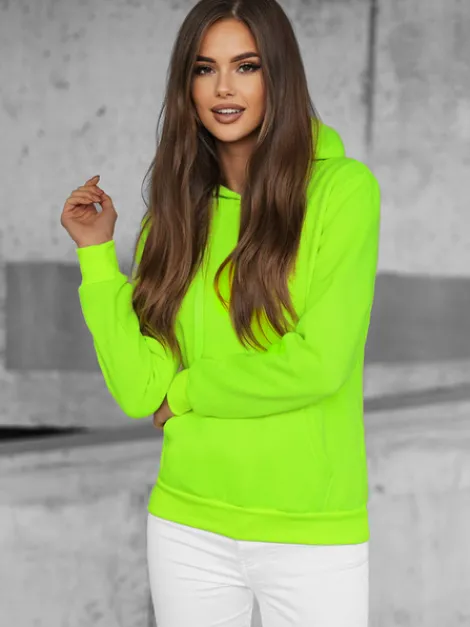 Discount Damen Sweatshirt Grün-Neon JS/W02Z Damen Sweatshirts Ohne Print | Sweatshirts Ohne Kapuze
