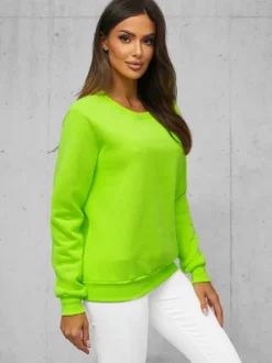 Clearance Damen Sweatshirt Grün-Neon JS/W01Z Damen Sweatshirts Ohne Print | Sweatshirts Ohne Kapuze