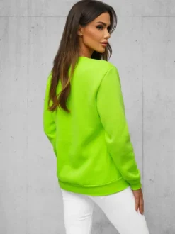 Clearance Damen Sweatshirt Grün-Neon JS/W01Z Damen Sweatshirts Ohne Print | Sweatshirts Ohne Kapuze