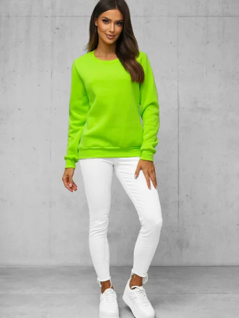 Clearance Damen Sweatshirt Grün-Neon JS/W01Z Damen Sweatshirts Ohne Print | Sweatshirts Ohne Kapuze