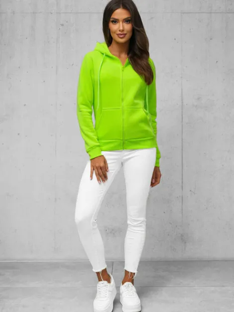 Sale Damen Sweatshirt Grün-Neon JS/W03Z Damen Sweatshirts Ohne Print | Sweatshirts Ohne Kapuze