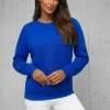 Sale Damen Sweatshirt Kobalt JS/W01Z Damen Sweatshirts Ohne Print | Sweatshirts Ohne Kapuze