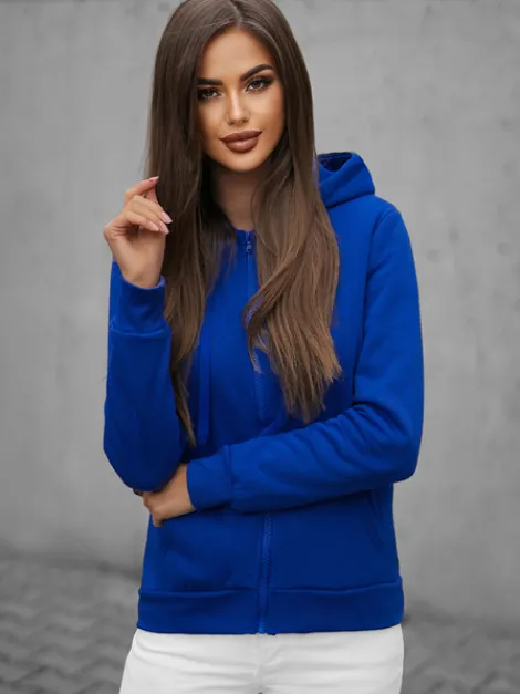 Outlet Damen Sweatshirt Kobalt JS/W03Z Damen Sweatshirts Ohne Print | Sweatshirts Ohne Kapuze