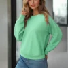 Online Damen Sweatshirt JS/W01Z Damen Sweatshirts Ohne Print | Sweatshirts Ohne Kapuze