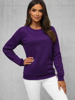 New Damen Sweatshirt JS/W01Z Damen Sweatshirts Ohne Print | Sweatshirts Ohne Kapuze