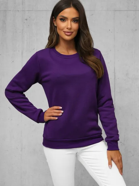 New Damen Sweatshirt JS/W01Z Damen Sweatshirts Ohne Print | Sweatshirts Ohne Kapuze
