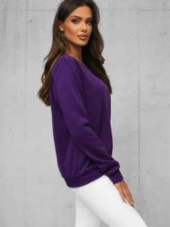 New Damen Sweatshirt JS/W01Z Damen Sweatshirts Ohne Print | Sweatshirts Ohne Kapuze