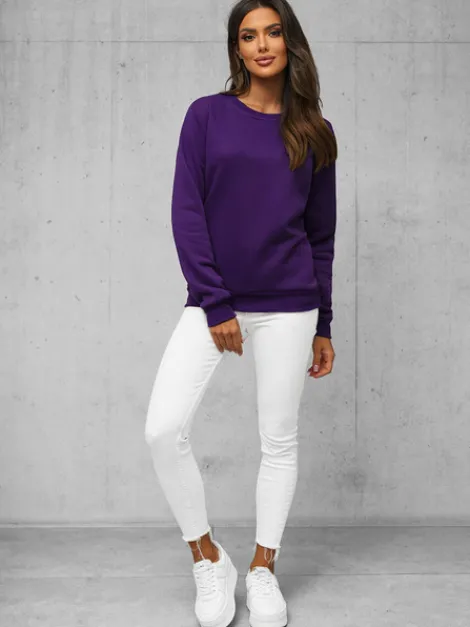 New Damen Sweatshirt JS/W01Z Damen Sweatshirts Ohne Print | Sweatshirts Ohne Kapuze