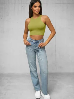 Online Damen Tanktop Olivgrüne O/ZL-032 Damen Tops