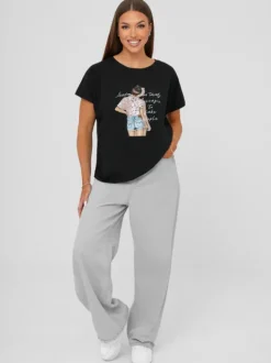 Clearance Damen T-shirt JS/95T2573/3 Damen T-shirts Mit Motiv