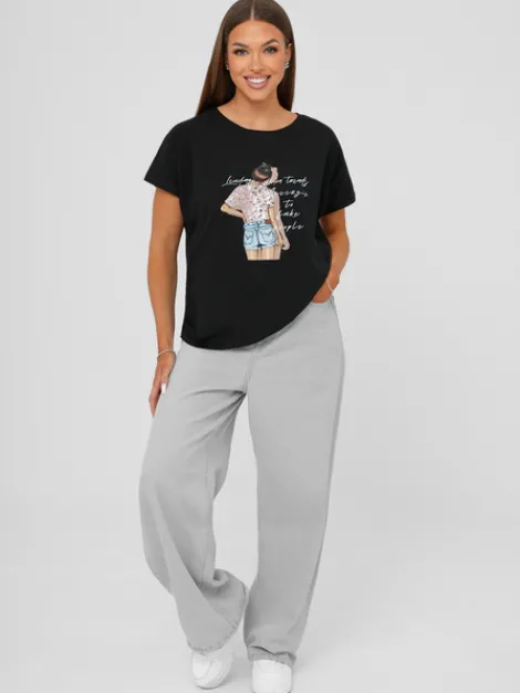 Clearance Damen T-shirt JS/95T2573/3 Damen T-shirts Mit Motiv