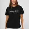 Best Damen T-shirt Schwarz-Silber JS/YJ77716 Damen T-shirts Mit Motiv