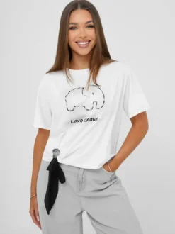 Outlet Damen T-shirt JS/RJ77247 Damen T-shirts Mit Motiv