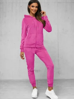 Best Damen Velours Sportanzug JS/8C1176/19Z Damen Velours Trainingsanzüge | Trainingsanzüge Mit Reißverschluss