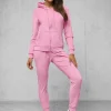 Best Damen Velours Sportanzug JS/8C1176/38Z Damen Velours Trainingsanzüge | Trainingsanzüge Mit Reißverschluss
