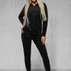 Discount Damen Velours Sportanzug JS/8C1176/3 Damen Velours Trainingsanzüge | Trainingsanzüge Mit Reißverschluss