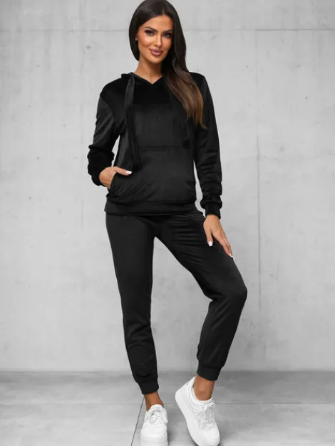 Online Damen Velours Sportanzug JS/35C1612/3 Damen Velours Trainingsanzüge | Trainingsanzüge Mit Kapuze