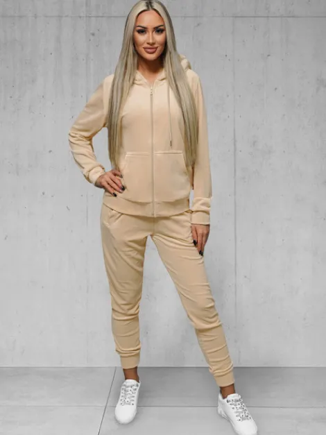 Hot Damen Velours Sportanzug JS/8C1176/159 Damen Velours Trainingsanzüge | Trainingsanzüge Mit Reißverschluss