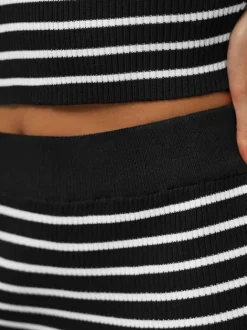 Online Damen-Set Schwarz/Weiß - Oberteil und Rock O/CH5801 Damen Rock Zweiteiler