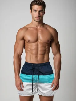 Outlet Herren Badeshorts Dunkelblau/Weiß JS/17K567/7Z Herren Badeshorts
