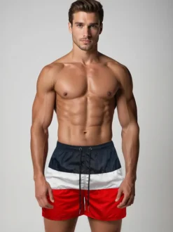 Outlet Herren Badeshorts Dunkelblau/Rot JS/17K567/5Z Herren Badeshorts