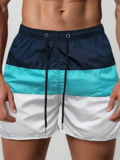 Outlet Herren Badeshorts Dunkelblau/Weiß JS/17K567/7Z Herren Badeshorts