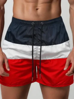 Outlet Herren Badeshorts Dunkelblau/Rot JS/17K567/5Z Herren Badeshorts