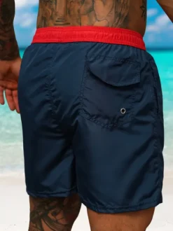 Sale Herren Badeshorts Dunkelblau/Rot JS/17K560/25A Herren Badeshorts