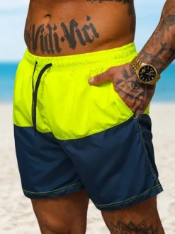 Fashion Herren Badeshorts Gelb/Dunkelblau JS/HM066 Herren Badeshorts