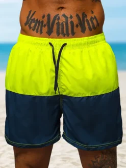 Fashion Herren Badeshorts Gelb/Dunkelblau JS/HM066 Herren Badeshorts