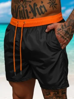 Discount Herren Badeshorts Schwarz/Orange JS/17K561/6 Herren Badeshorts