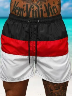 Sale Herren Badeshorts Schwarz/Weiß JS/17K567/3 Herren Badeshorts