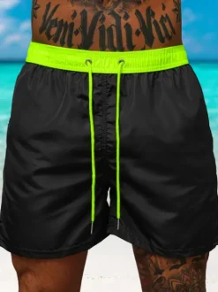Discount Herren Badeshorts Schwarz/Gelb JS/17K561/5 Herren Badeshorts