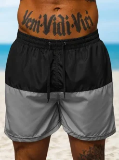 Discount Herren Badeshorts Schwarz/Grau JS/HM069 Herren Badeshorts