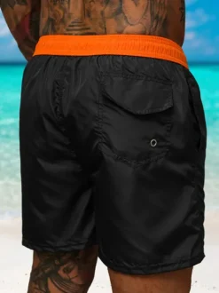 Discount Herren Badeshorts Schwarz/Orange JS/17K561/6 Herren Badeshorts