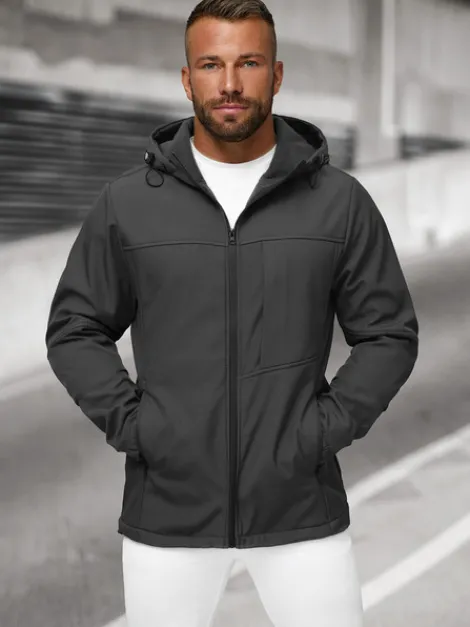 Discount Herren Übergangsjacke Dunkelgrau JS/27B6523/5 Herren Softshelljacken | Übergangsjacken