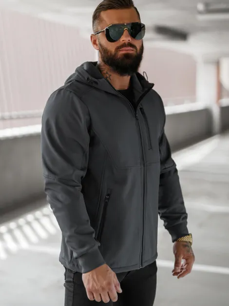 Sale Herren Übergangsjacke Dunkelgrau JS/27B6529/5Z Herren Softshelljacken | Übergangsjacken