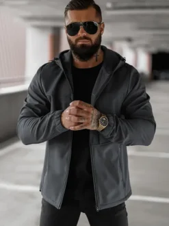 Outlet Herren Übergangsjacke Dunkelgrau JS/27B6523/5Z Herren Softshelljacken | Übergangsjacken