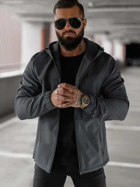 Outlet Herren Übergangsjacke Dunkelgrau JS/27B6523/5Z Herren Softshelljacken | Übergangsjacken