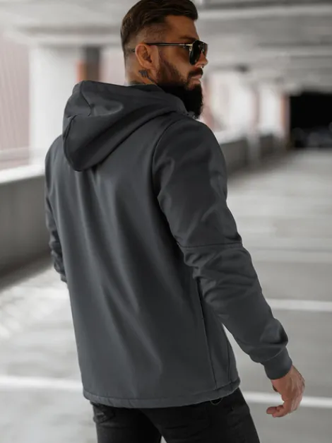 Sale Herren Übergangsjacke Dunkelgrau JS/27B6529/5Z Herren Softshelljacken | Übergangsjacken