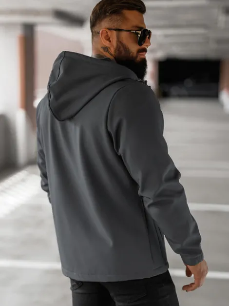Hot Herren Übergangsjacke Dunkelgrau JS/27B6525/5Z Herren Softshelljacken | Übergangsjacken